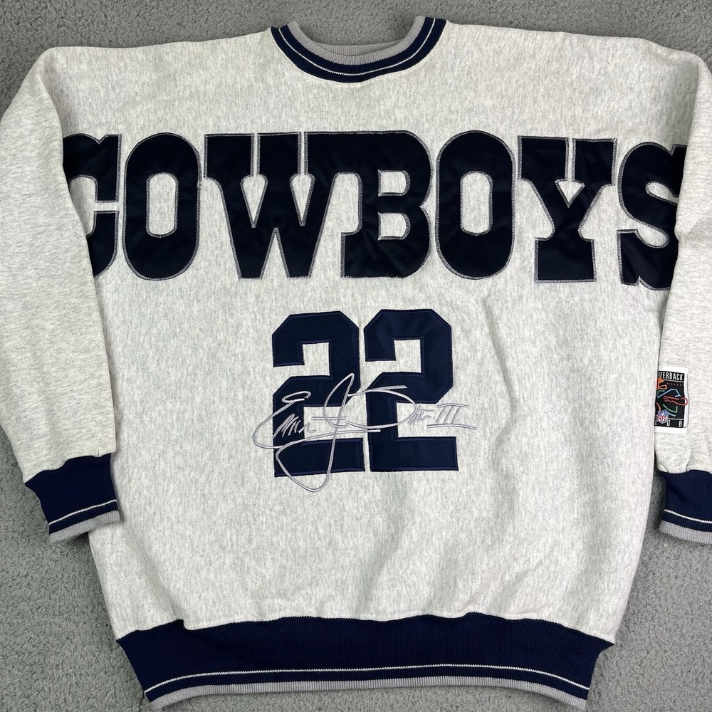 Vintage 90s Dallas Cowboys Emmitt Smith Mens L Sweatshirt USA Legends RARE